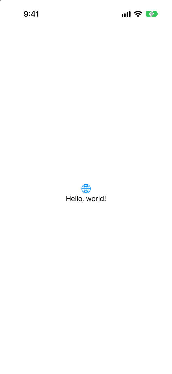 The template's screen, running in the iPhone 17 simulator — screenshot